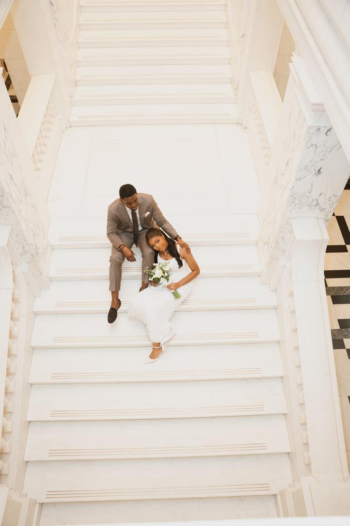 Bride and groom, first look